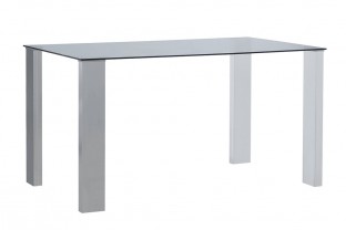 Opal 1.5m Clear Glass Modern Dining Table 
