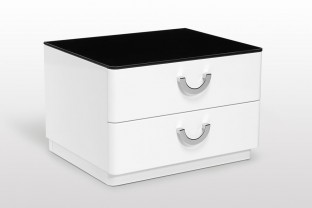 Arletto 2 Drawer White Gloss Chest Of Drawers