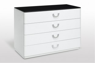 Arletto 4 Drawer White Gloss Chest Of Drawers