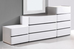 Strassen 2 Drawer White Gloss Side Cabinet