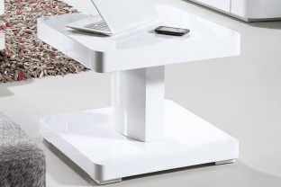 Courbe White High Gloss Side Table