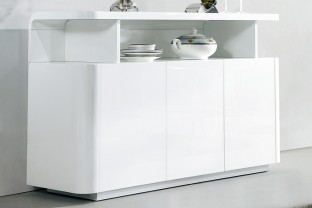 Courbe White High Gloss Sideboard - 1.4m