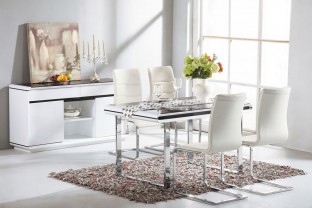 Vista 1.35m White Gloss Dining Table