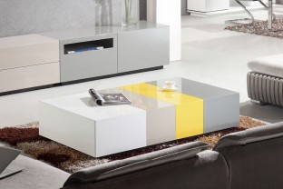 Kansel 1.2m High Gloss Coffee Table With Drawer