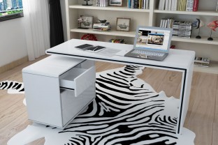 Vista 1.4m White Gloss Office Desk